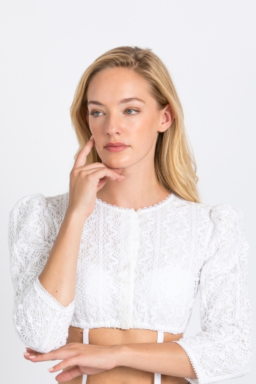 Dirndlbluse Mariella A005309 weiß