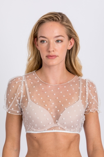Dirndlbluse mit Herzen Lisbeth weiß