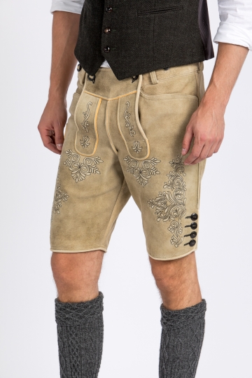 Ziegenlederhose Weissenberg safari/schwarz