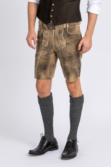 Lederhose Grafenau camel/oliv