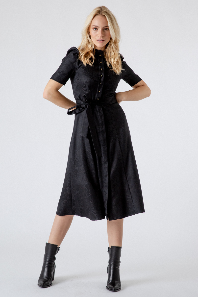 Trachtenkleid Rosa A002628 schwarz geblümt