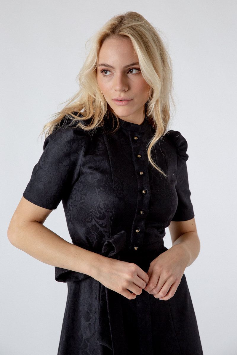 Trachtenkleid Rosa A002628 schwarz geblümt
