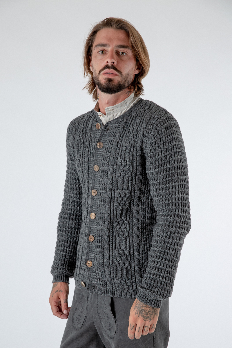 Strickjanker Anton asphalt 