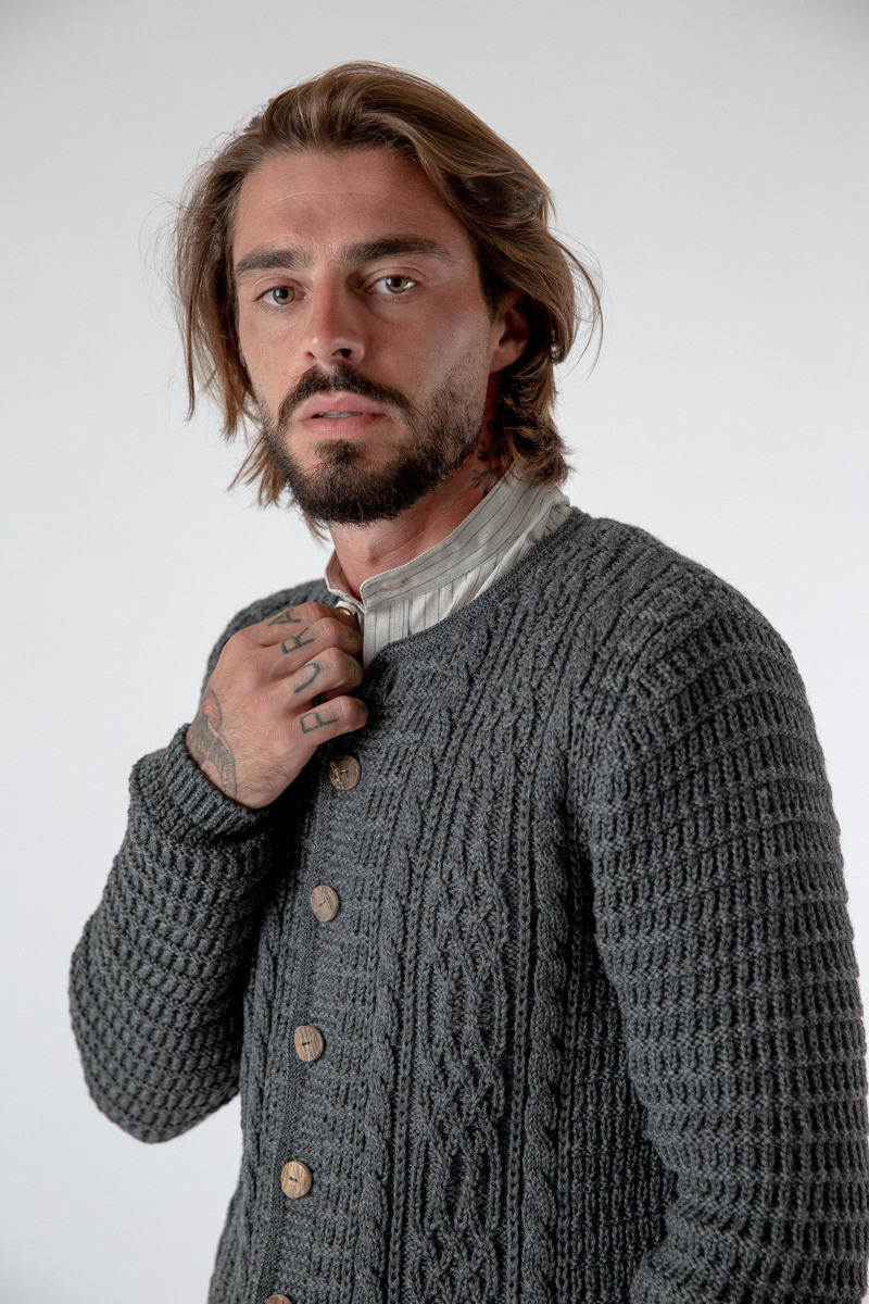 Strickjanker Anton asphalt 