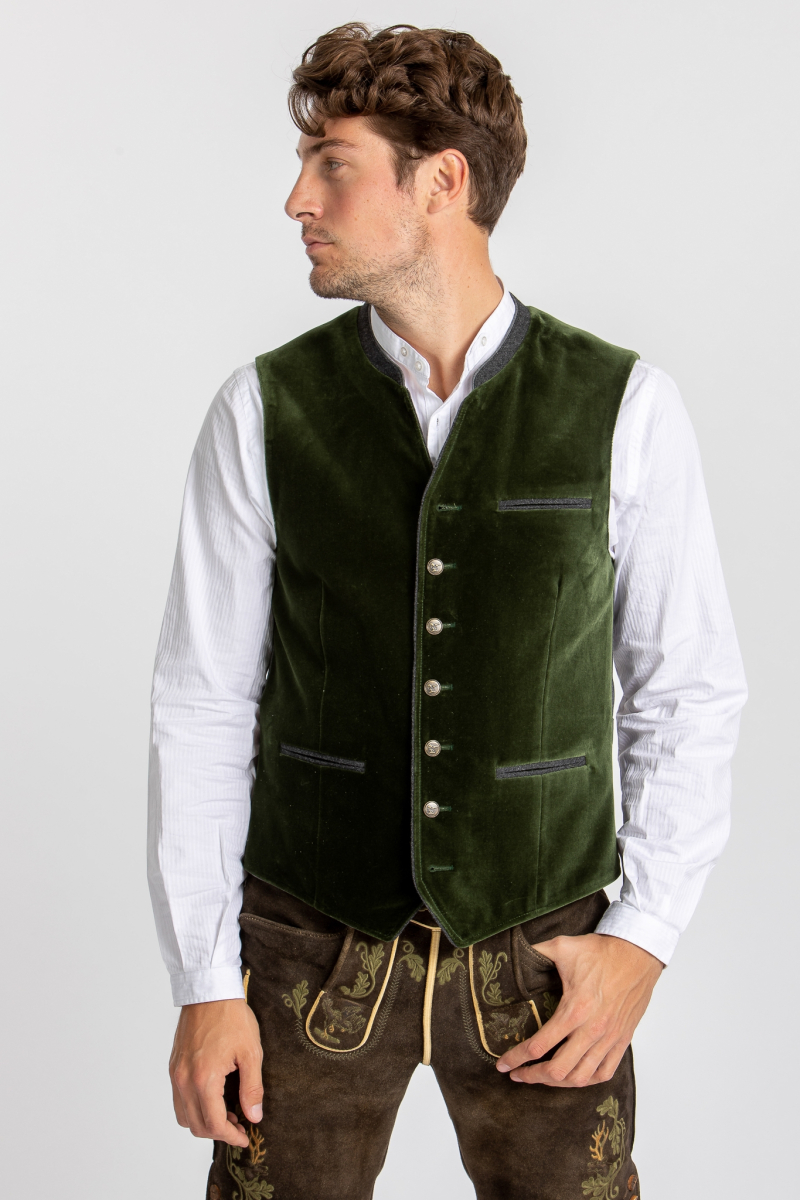 Lodenfrey Samt-Gilet W.Wilken grün