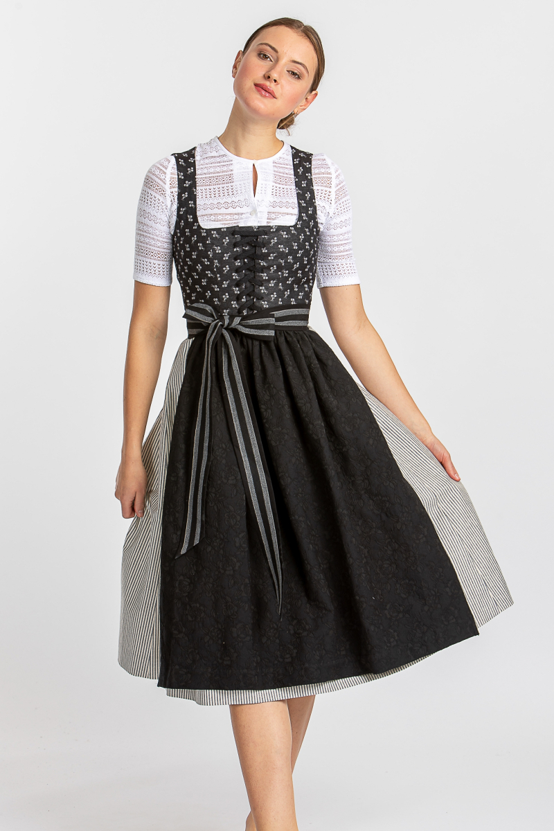 Almliebe Dirndl Franzi geschnürrt schwarz