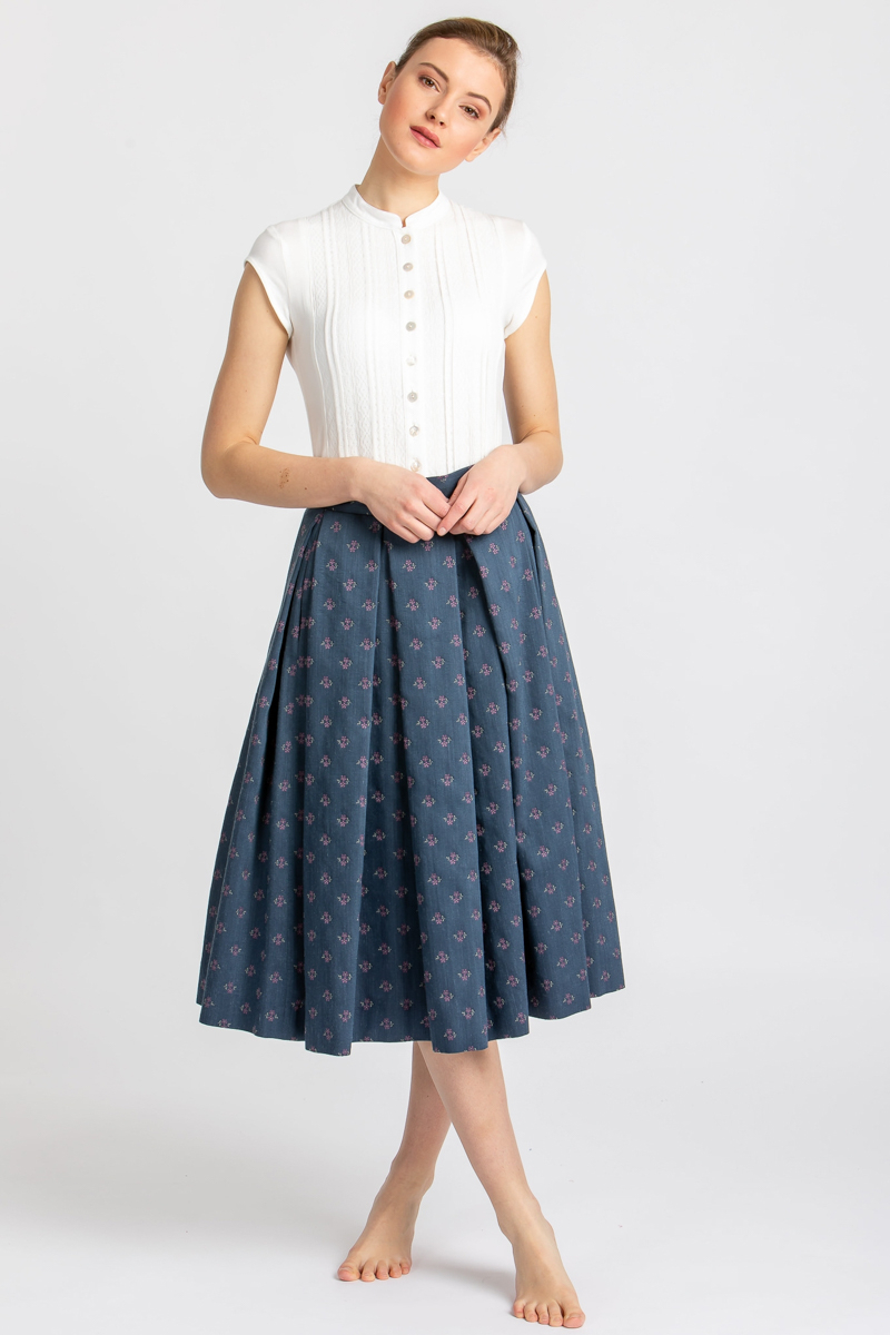 Trachtenrock Fritzi marine/pink gemustert