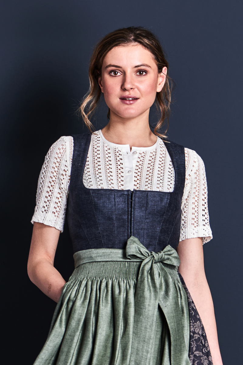 Dirndl Antonia K0665 schiefergrau-heugrün