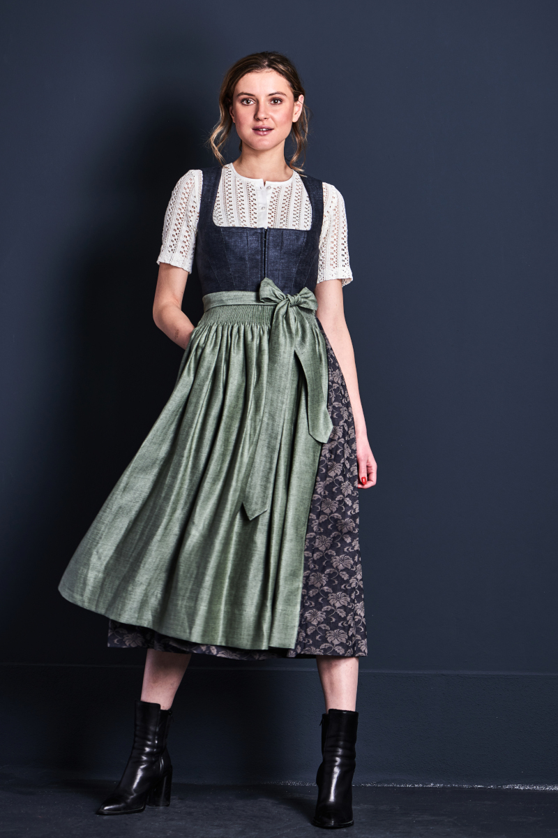 Dirndl Antonia K0665 schiefergrau-heugrün