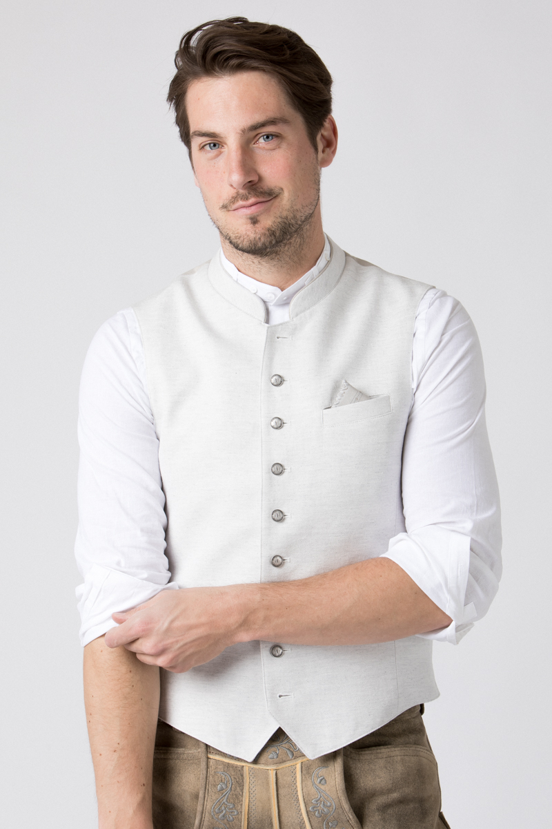 Weste inkl. Einstecktuch Philipp creme