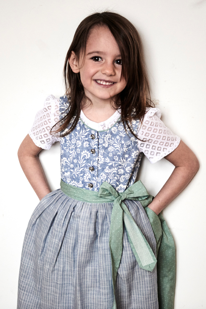 Kinder Dirndl 535391 inkl. Bluse jeansblau