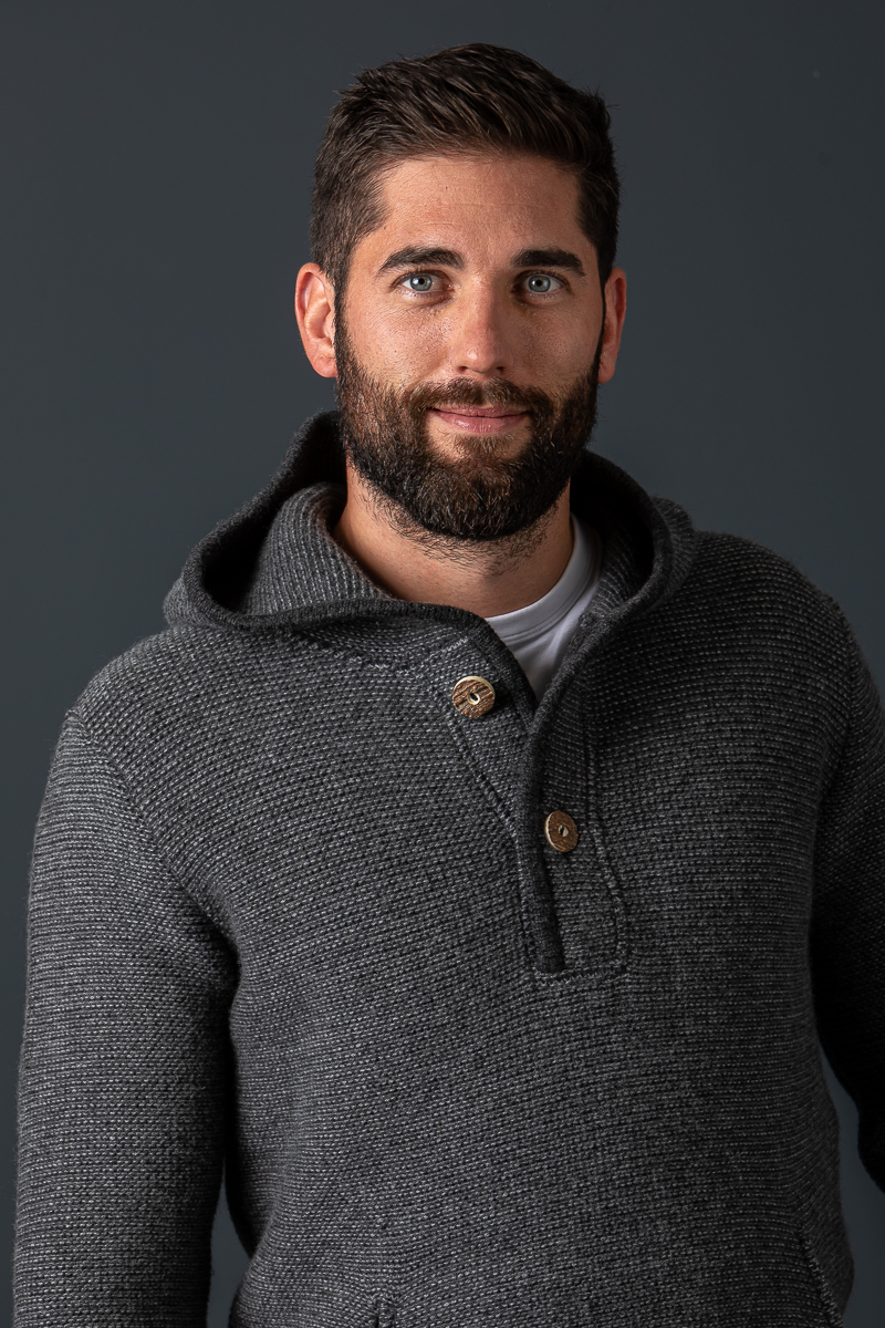 Strick Hoodie Xaver anthra
