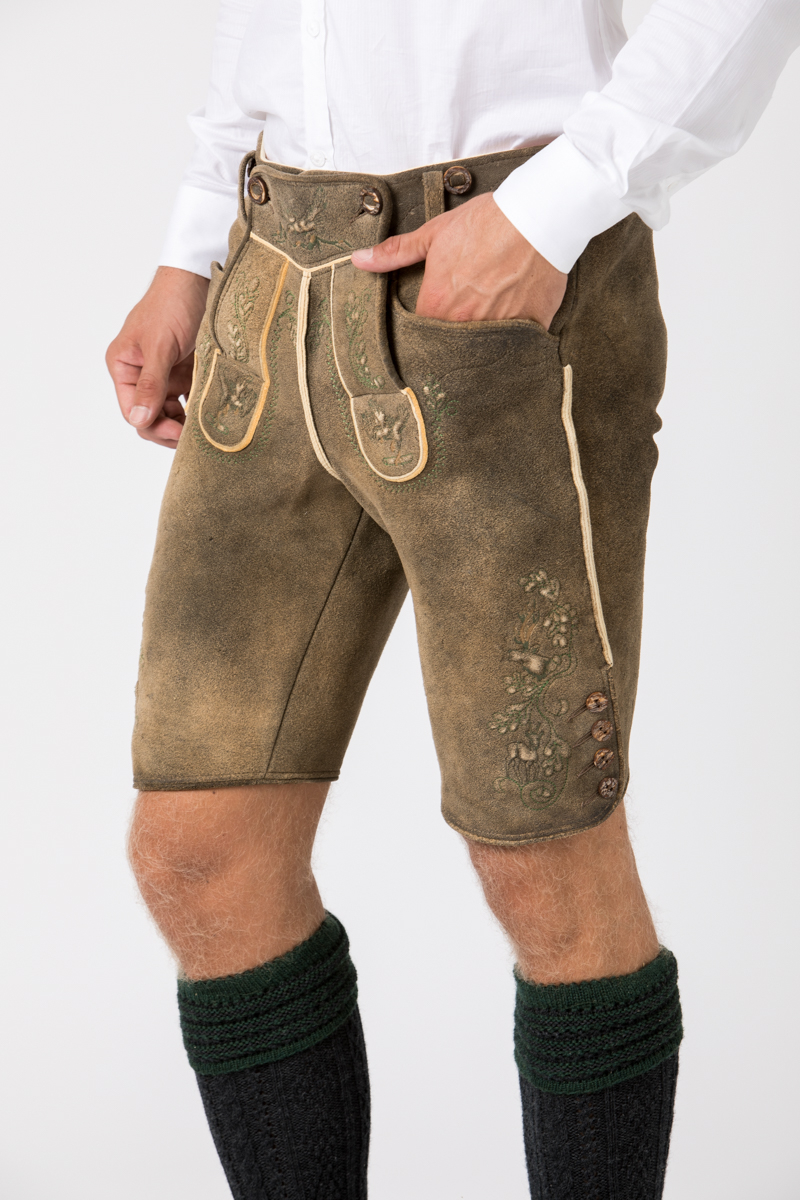 Hirschlederhose Hocharn altschwarz