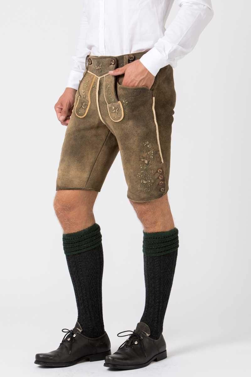 Hirschlederhose Hocharn altschwarz