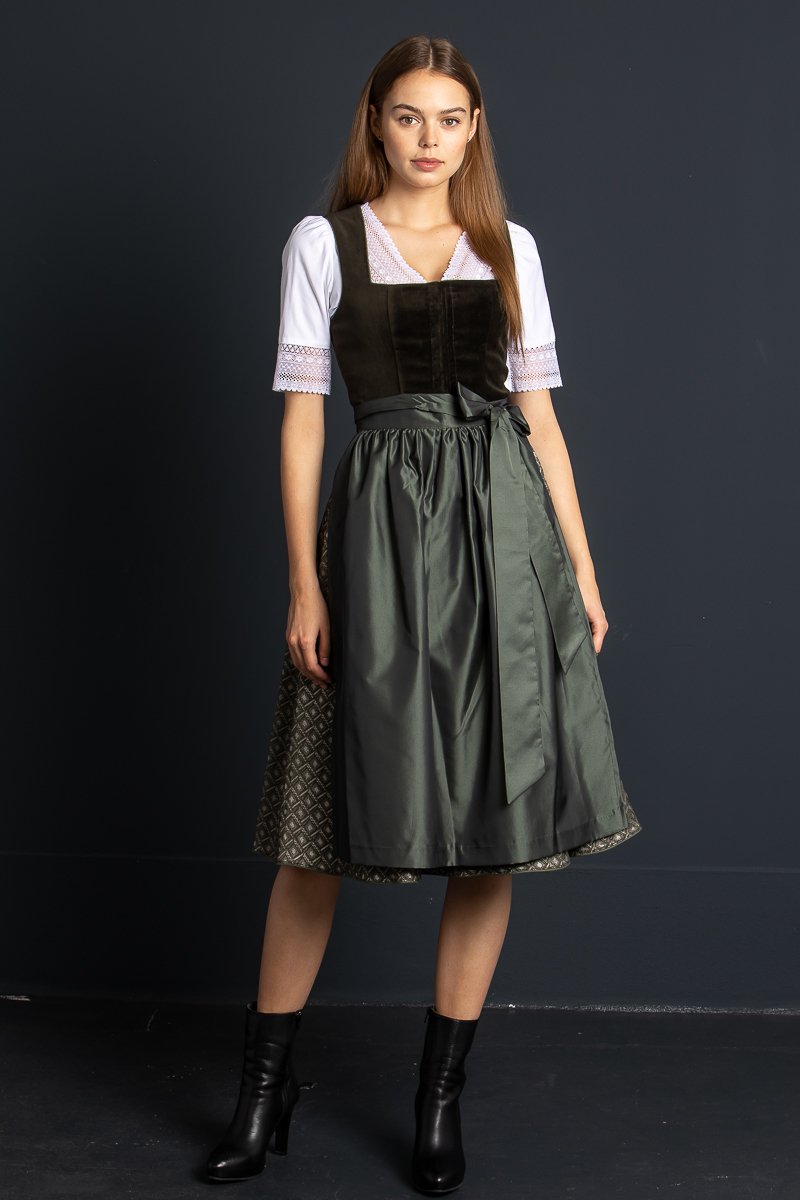 Samtdirndl Enola olive
