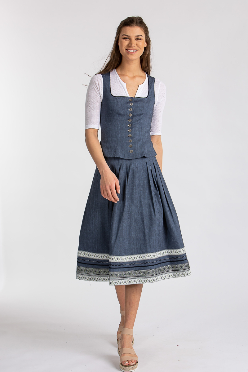 Trachtenrock Landshut 4205-40 blau 