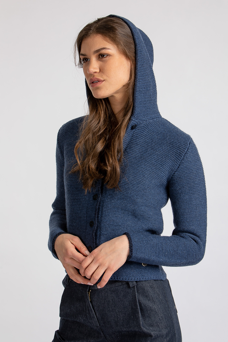 Strickjanker mit Kapuze Emma aus Organic Wool