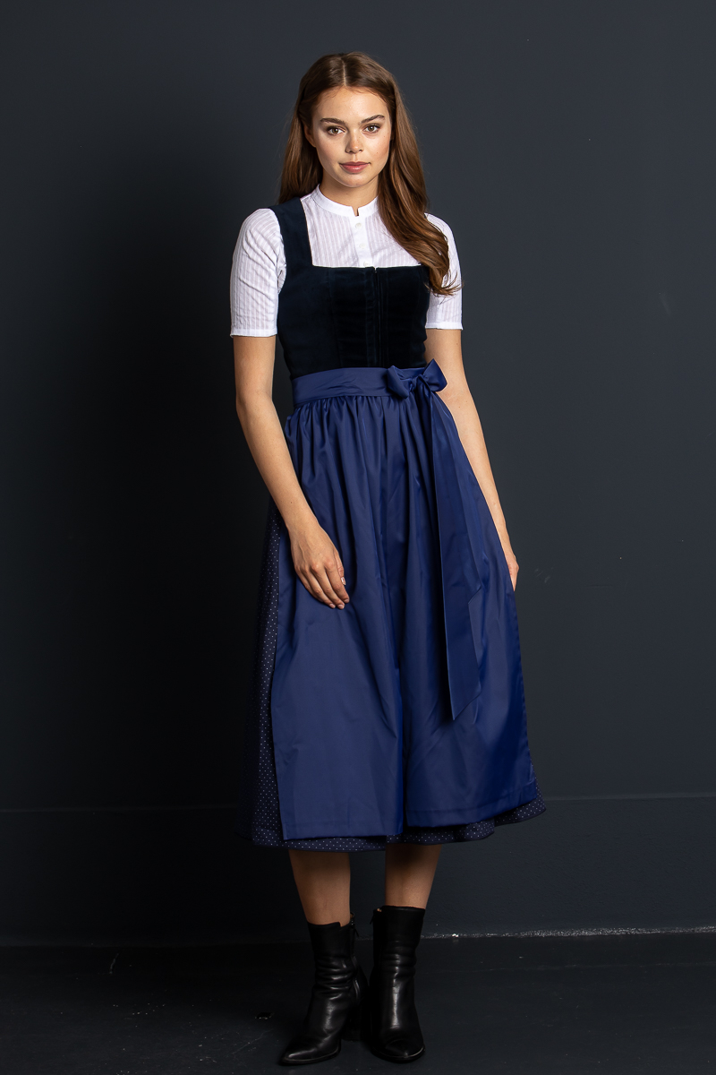 Samtdirndl Alice nachtblau 80 cm