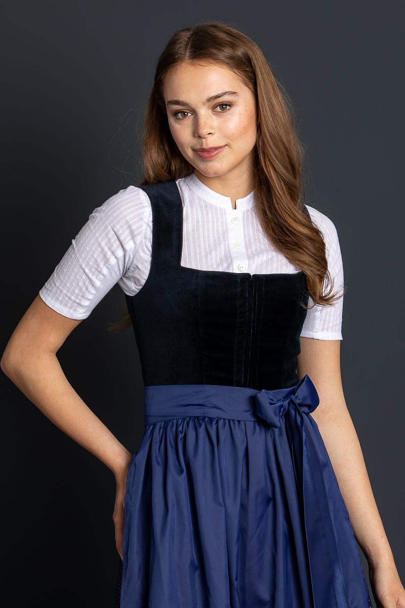 Samtdirndl Alice nachtblau 80 cm