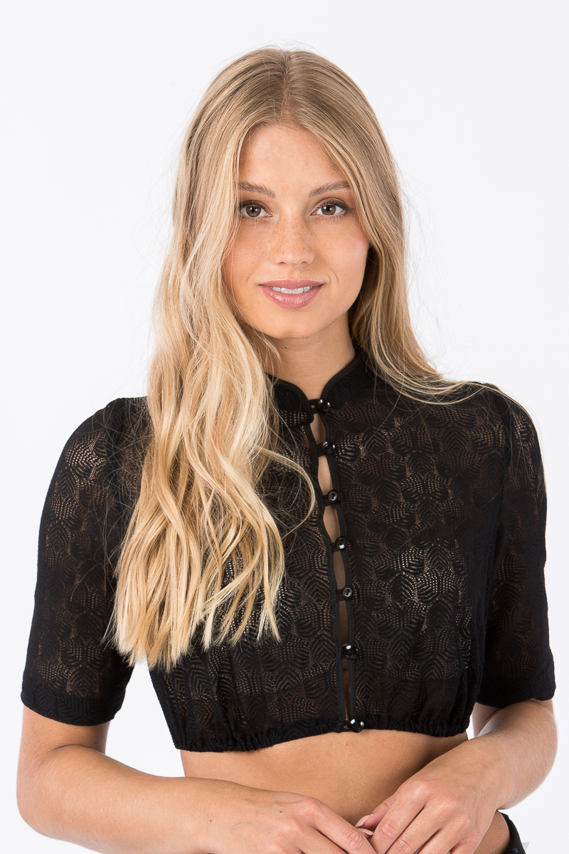 Spitzen Dirndlbluse Anita schwarz