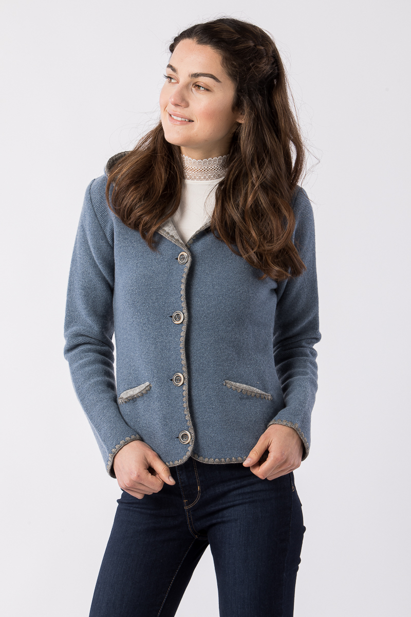 Kapuzenjanker Lorea 621 rauchblau