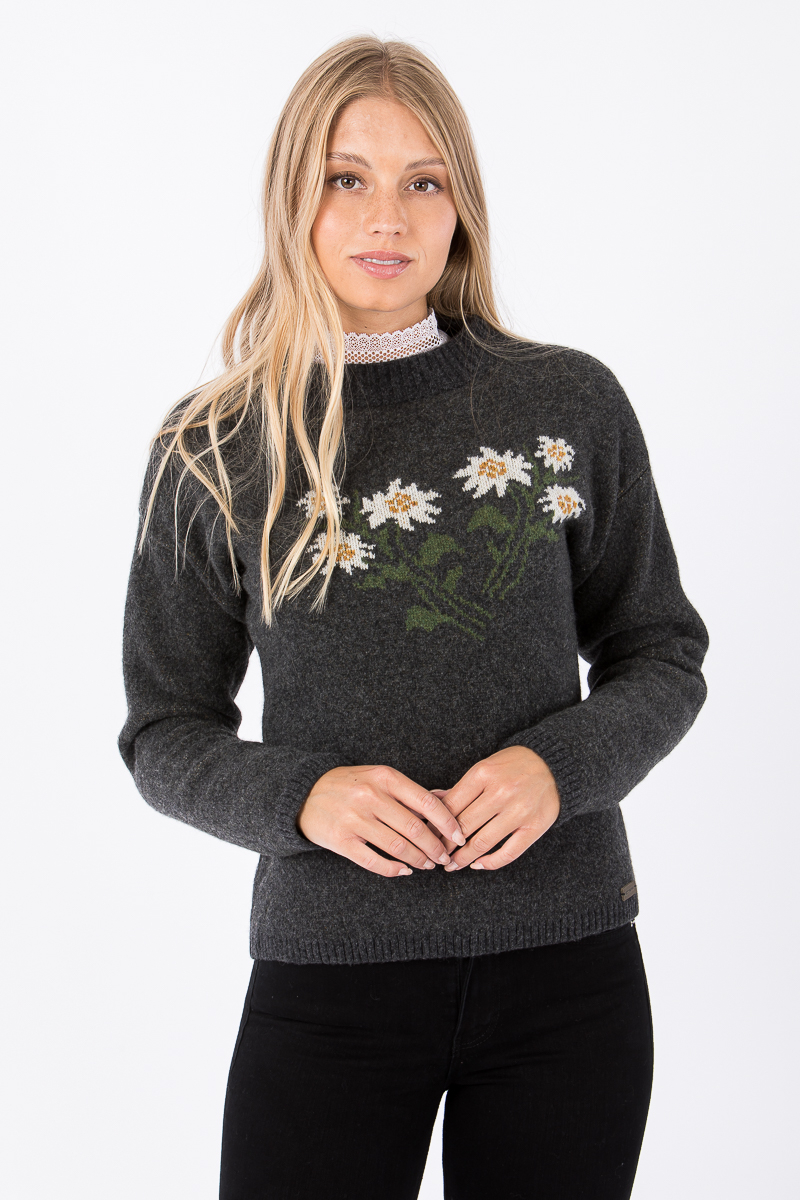 Edelweiss-Pullover Grünten anthra