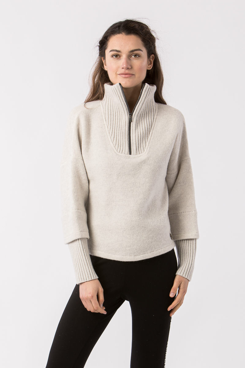 Pullover mit Zip Naema ecru