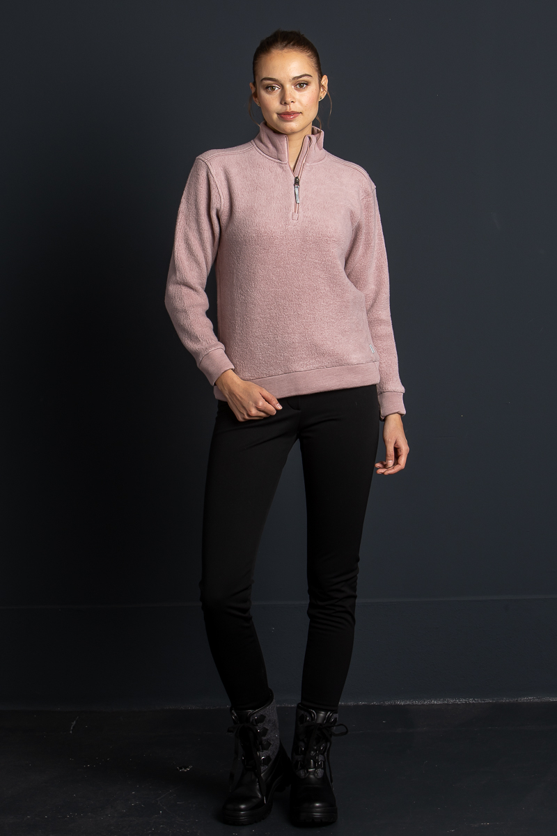 Kuscheliger Half Zip Pulli Alto pink