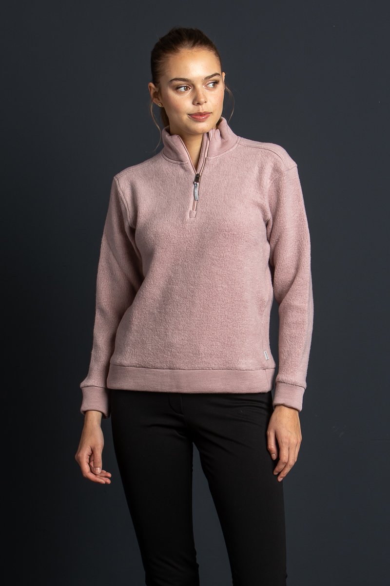 Kuscheliger Half Zip Pulli Alto pink