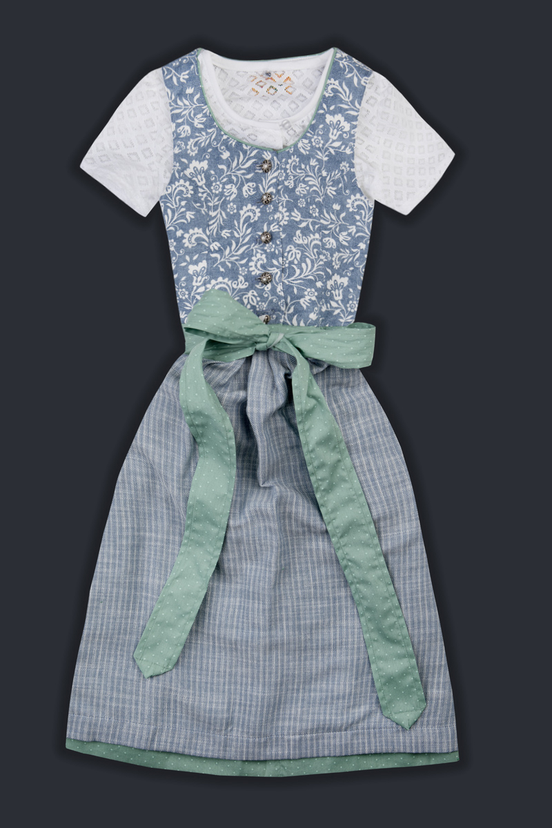 Kinder Dirndl 535391 inkl. Bluse jeansblau