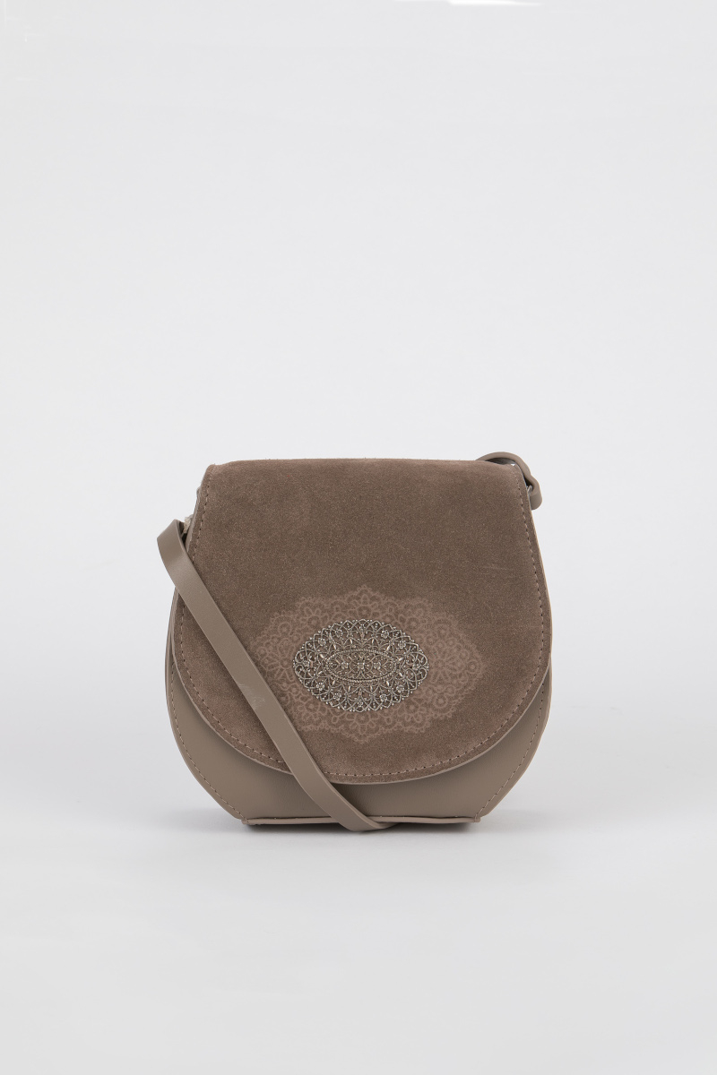 Trachtentasche mit Schließe Clara DT-1697F taupe