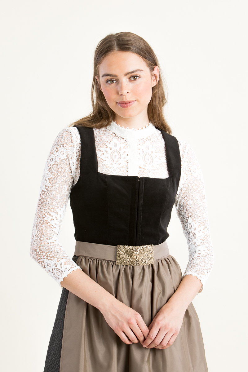 Samtdirndl Stella schwarz