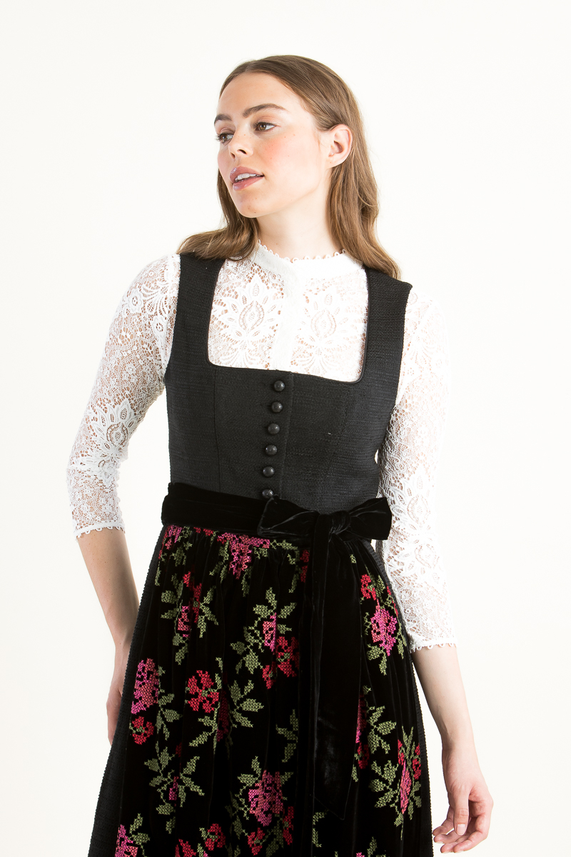 Dirndl Rosen Resli schwarz