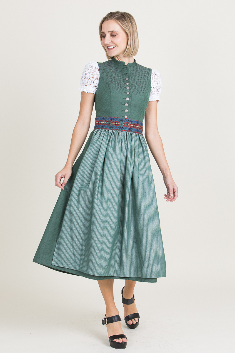 Hochgeschlossenes Dirndl "Schützen Liesl" moosgrün