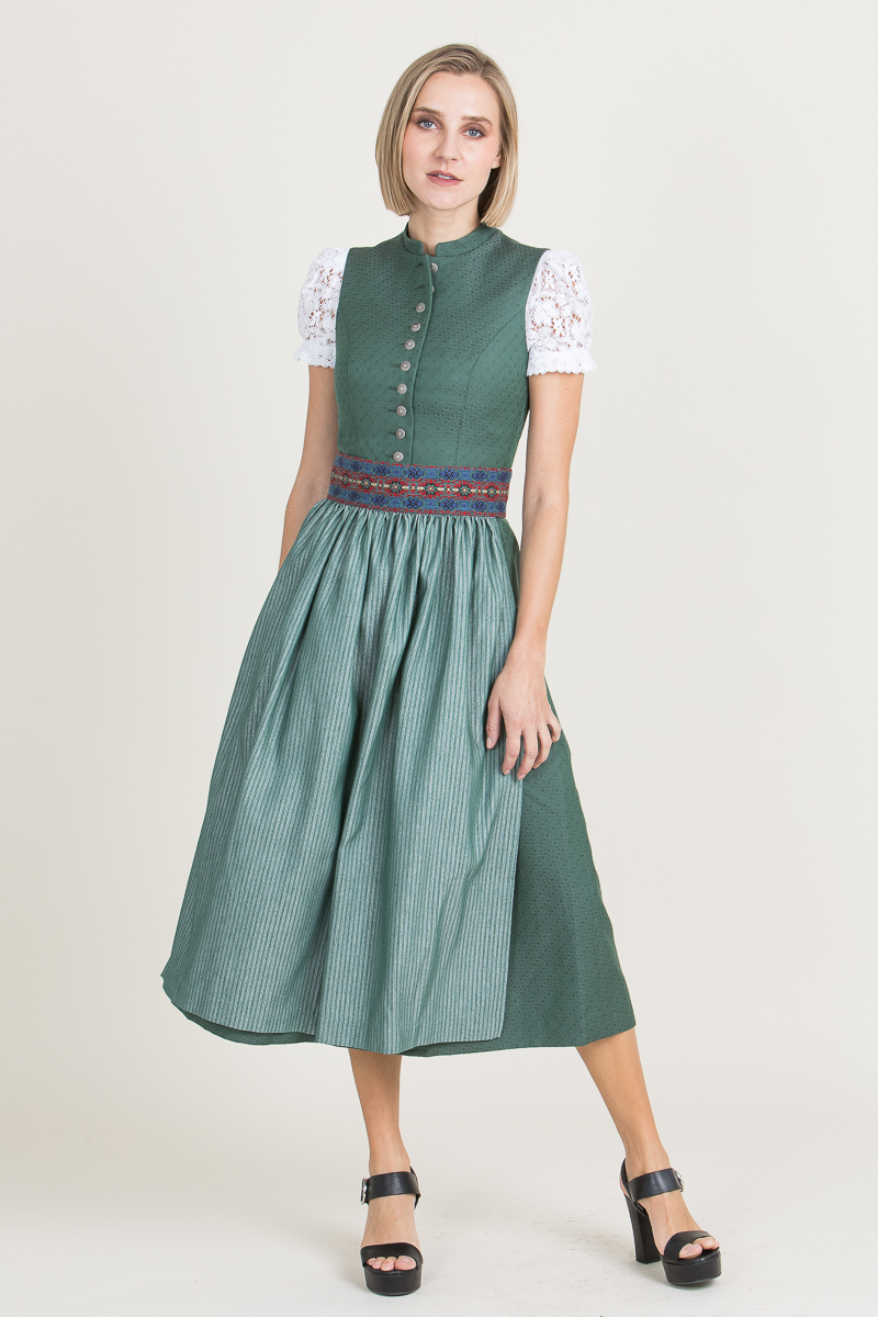 Hochgeschlossenes Dirndl "Schützen Liesl" moosgrün