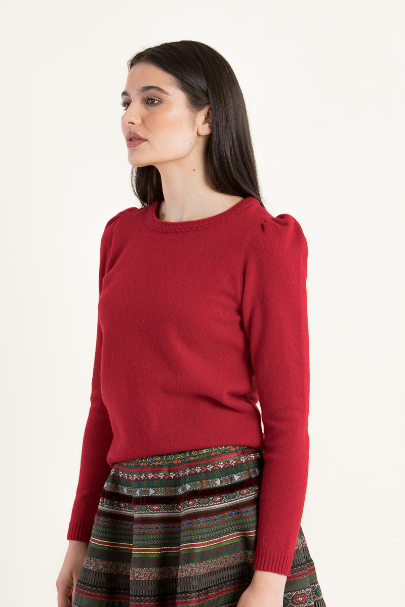 Strickpullover Heugraben kirsche 3260