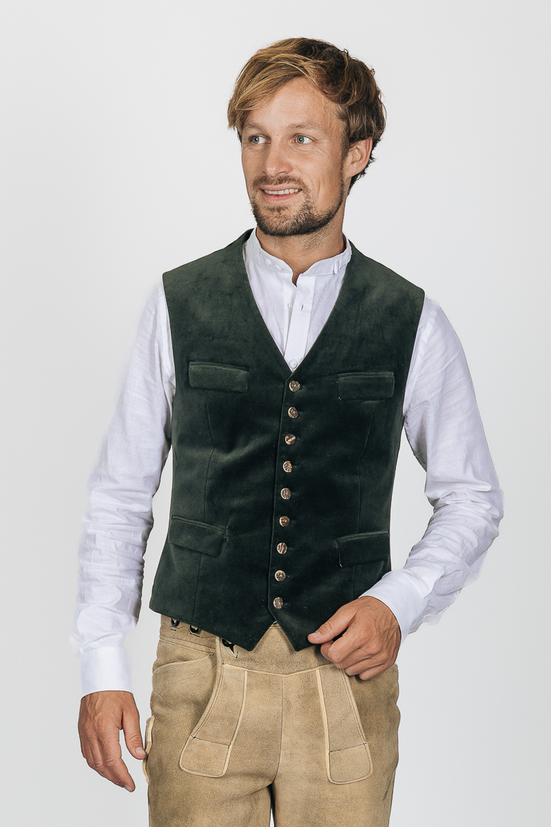 Gilet Pius aus Samt A003595-730 tanne