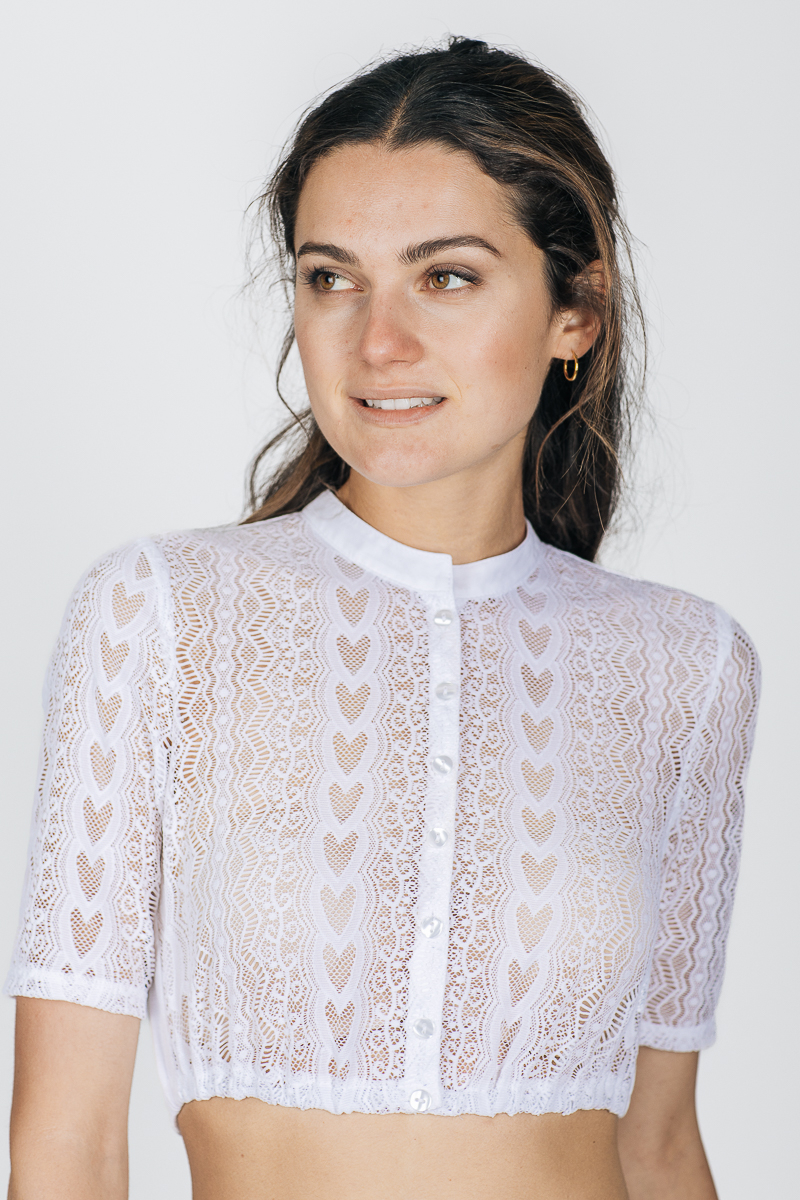 Spitzen Dirndlbluse 326800 weiß