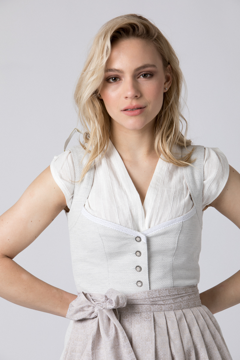 Dirndlbluse Kelly Striped Cotton White