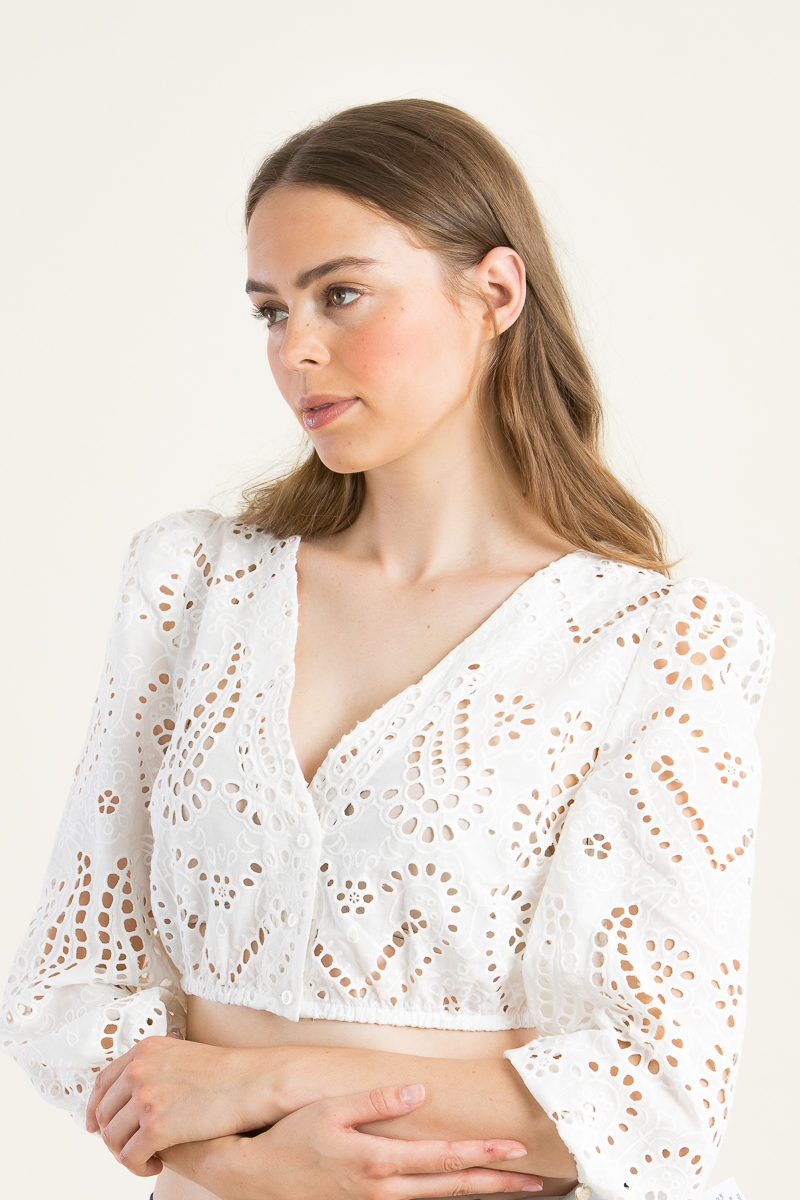 Dirndlbluse Lou mit Puffarm 5760 4455 weiß