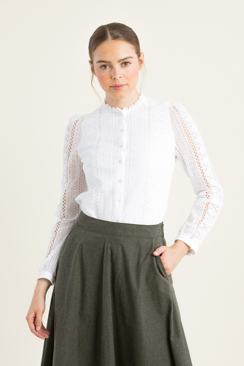 Trachtenbluse Marlene A003712 weiß