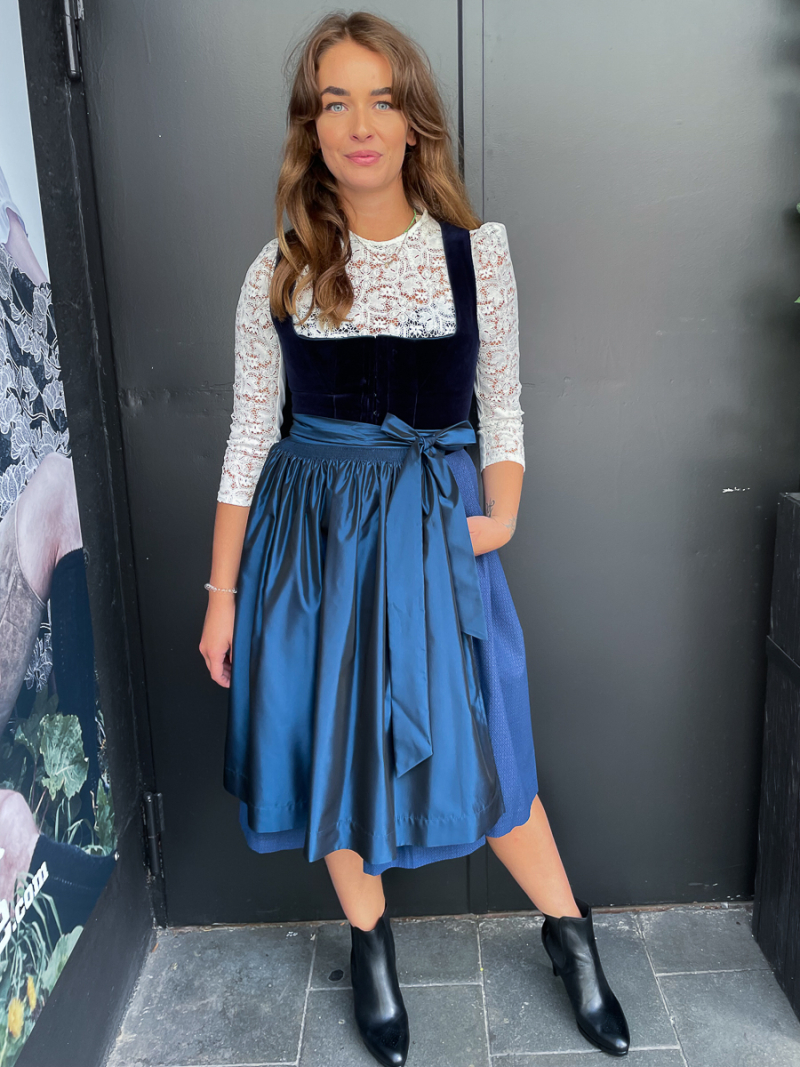 Samtdirndl Wiessee 2051-49 blau