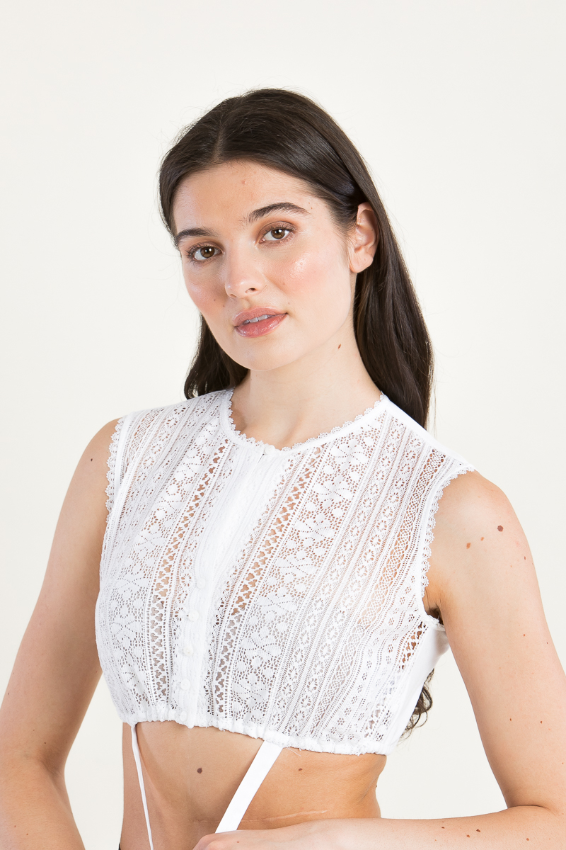 Dirndlbluse Viktoria A004533-100 reinweiß