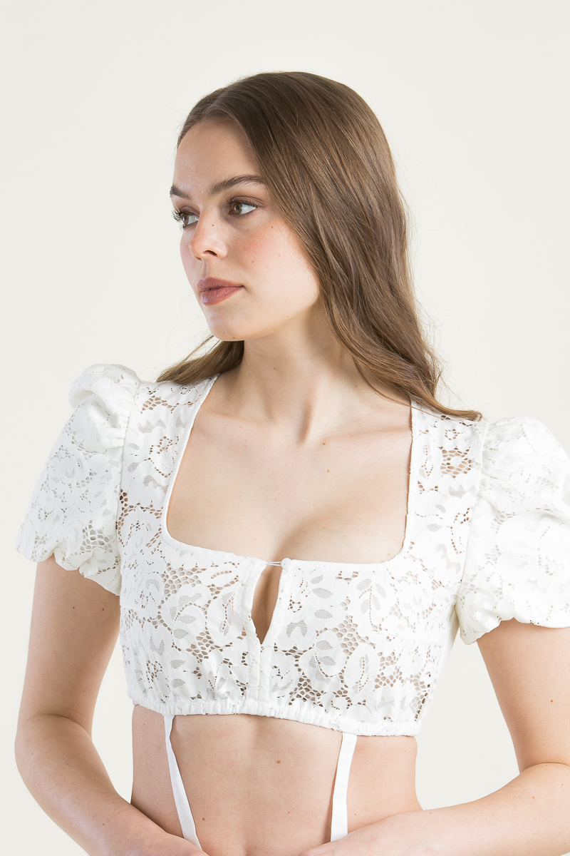 Dirndlbluse mit Puffarm Irma A004988-133 wolkencreme