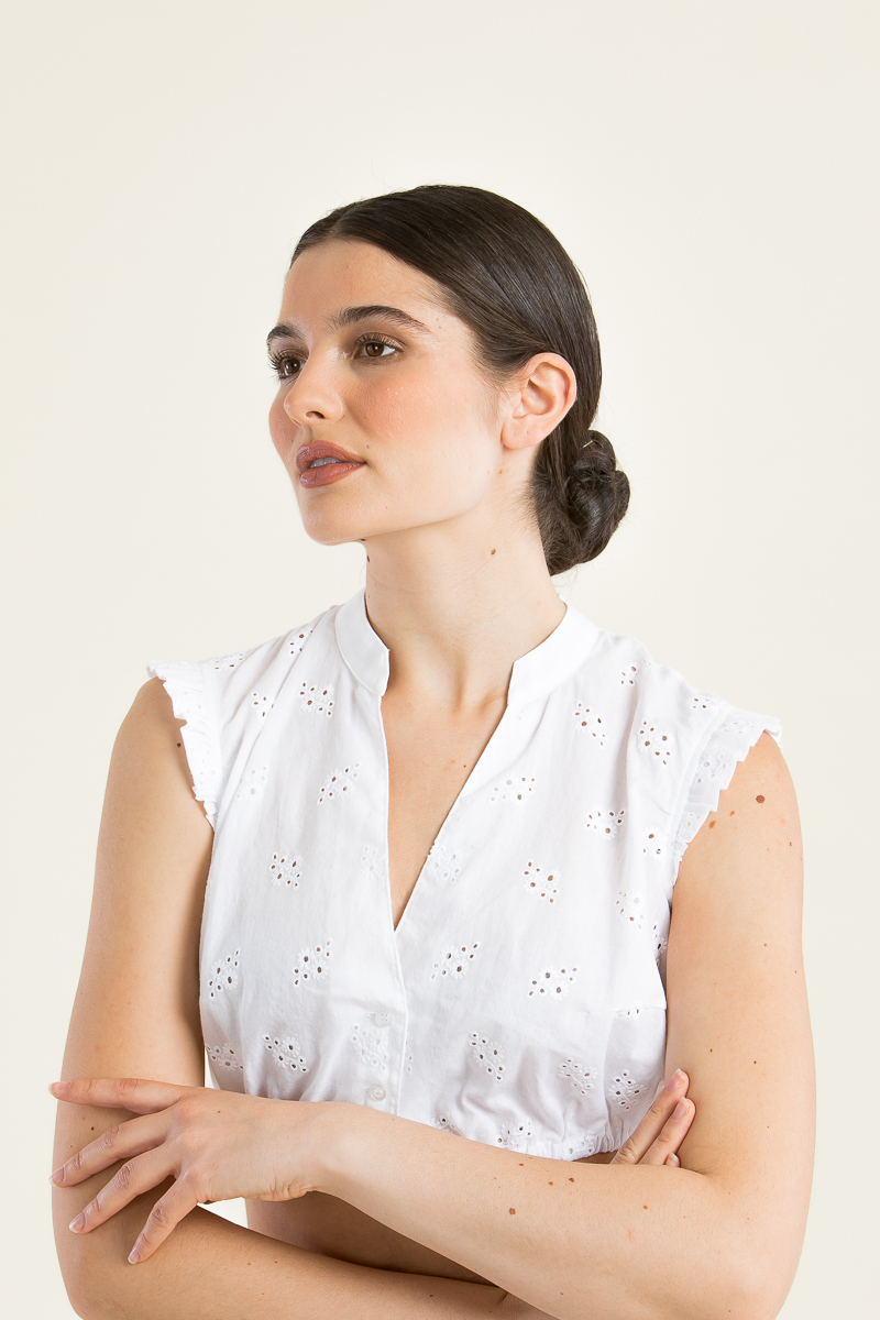Dirndlbluse mit Flügelarm Anja weiß