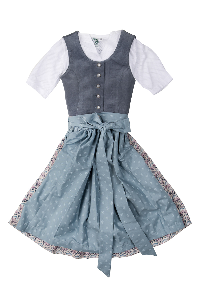 Kinderdirndl inkl. Bluse Bergsee hellblau/rosa