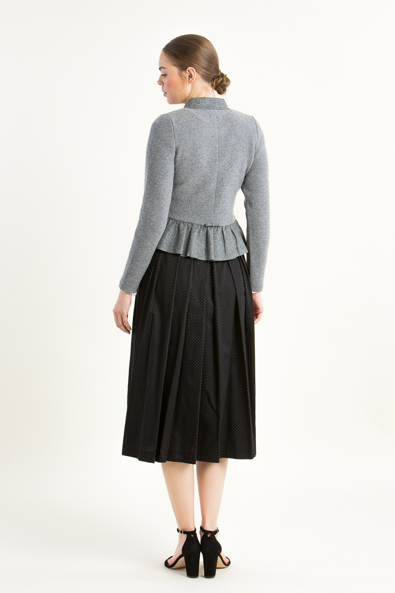Strickjanker mit Loden 1368154 grau