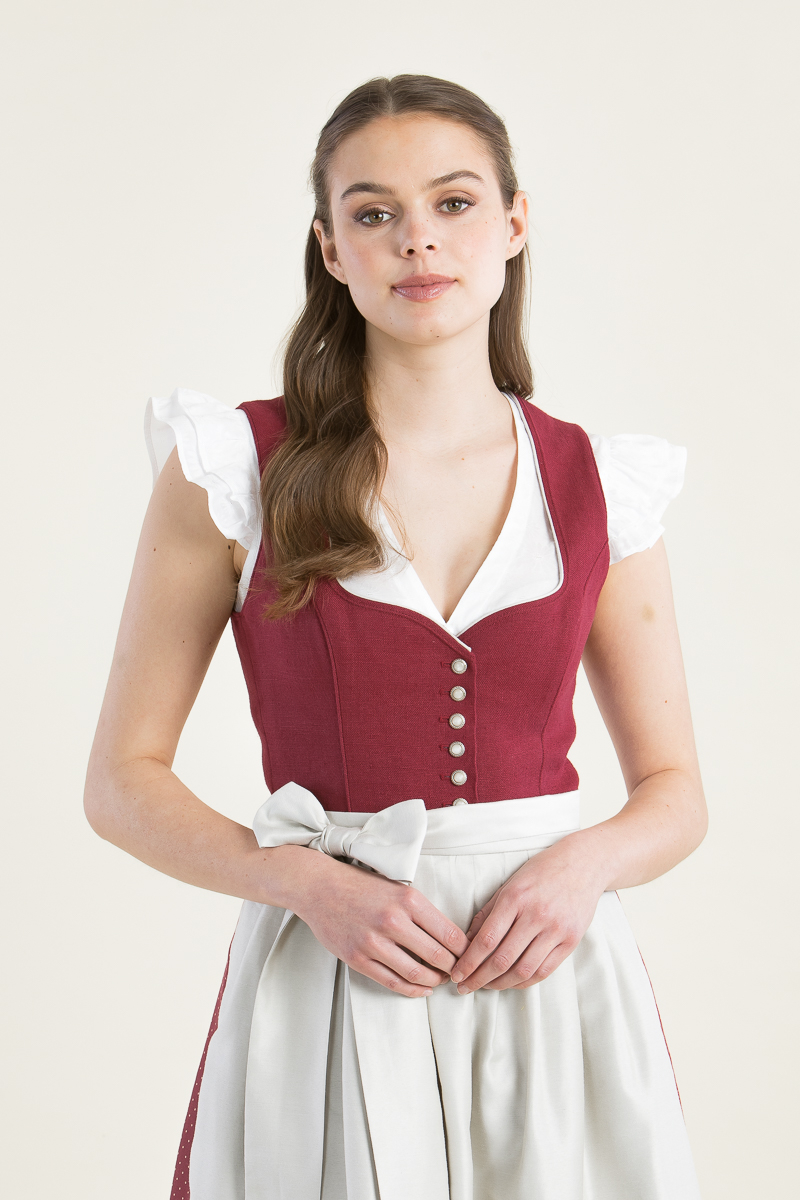 Dirndlbluse mit Flügelärmel Greta weiß