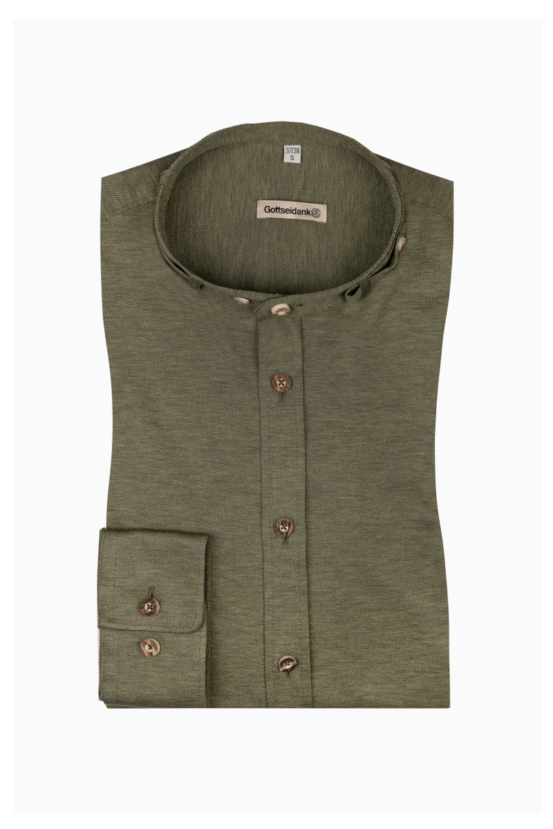 Stehkragenhemd Lenz A000892-792 khaki