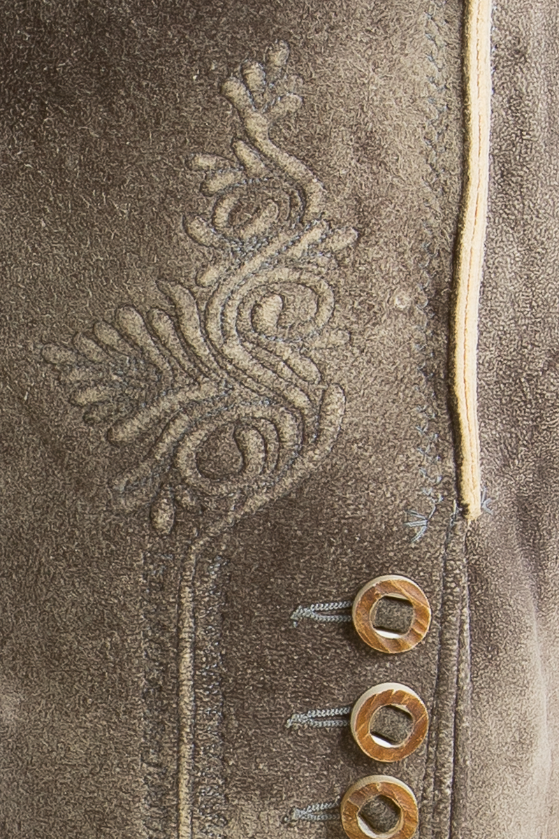 Hirschlederhose Donau graubraun/0343